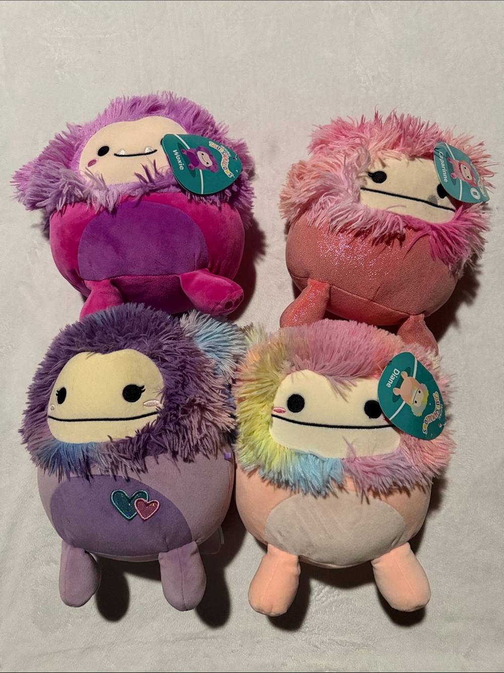 Squishmallows Bigfoot bundle Woxie Caparinne Diane and Eden 9”